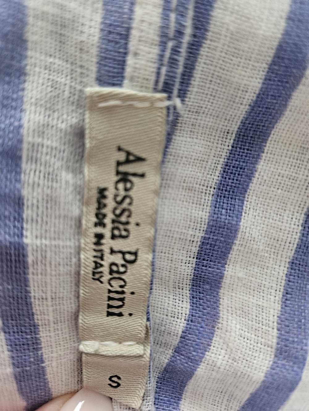 ALESSIA PACINI Italian Made Blue & White Linen Coverup / Dress | SZ S - Picture 9 of 11